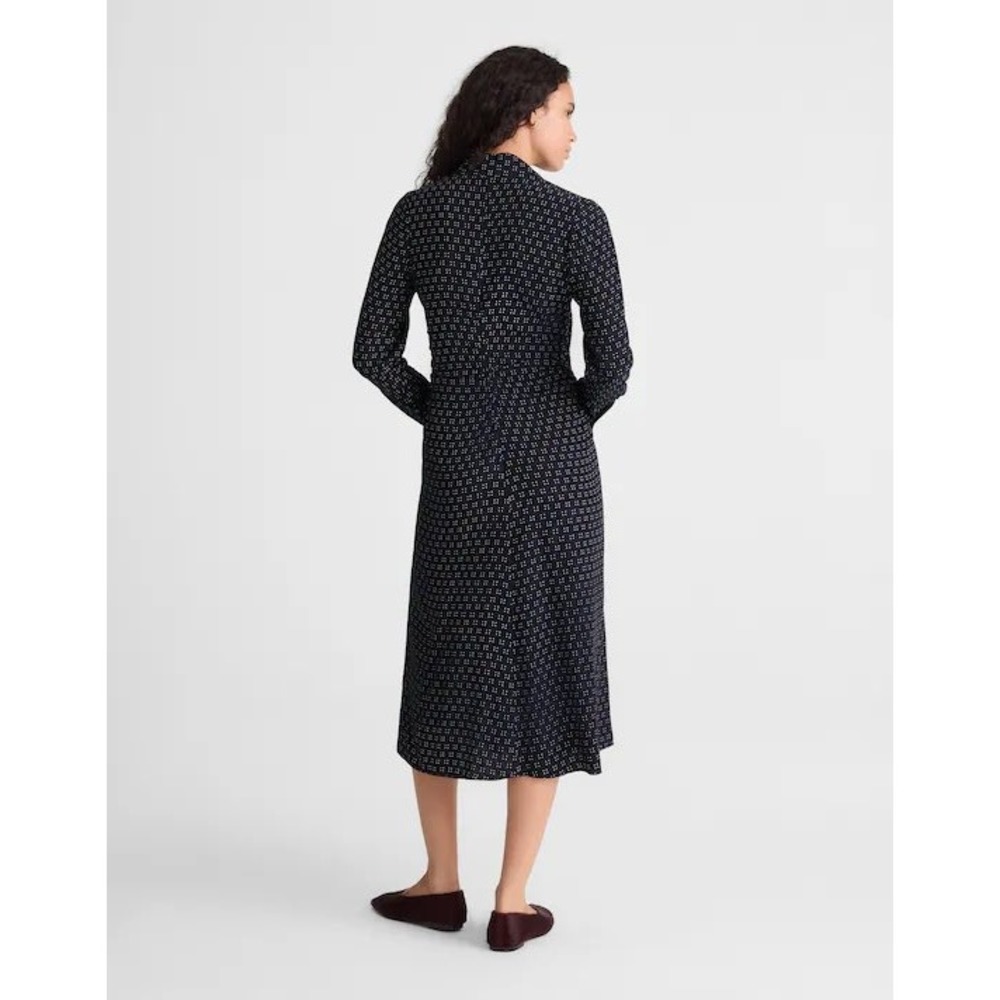 Madewell Ruched Midi Shirtdress navy NWT size 4 - Picture 2 of 12